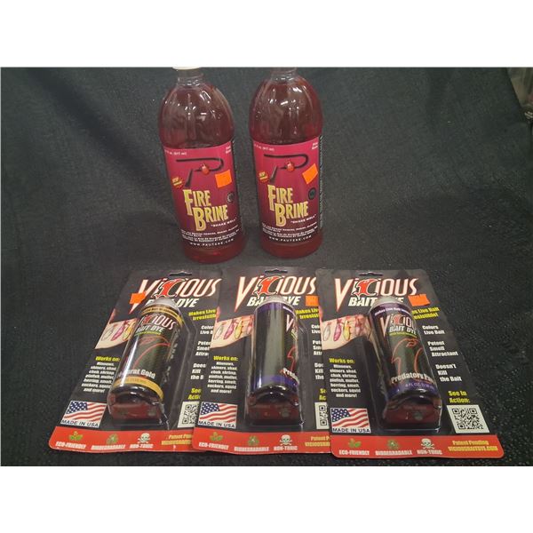 LOT OF BRINE & VICIOUS BAIT DYE - 5PC