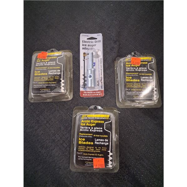 HI TECH ICE BLADES FIT 8" ELECTRIC DRILL ADAPTER - 4PC