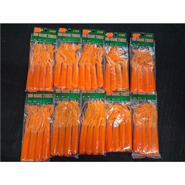 WHIZKERS 6" ORANGE TUBE JIGS - 10 ITEMS