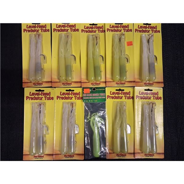 NORTHLAND 1 1/2OZ PRE RIGGED JIGS, 1X3OZ BIG GAME RIG - 10 ITEMS