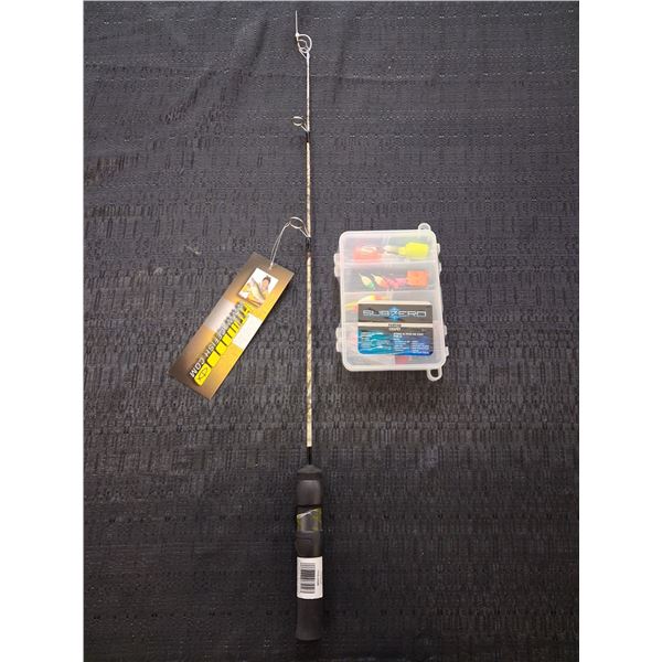 HTI ICE FISHING ROD MEDIUM 24" AND SUBZERO FISHING KIT - 2 ITEMS