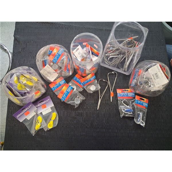 BULK DRAGONFLY KNOT TYERS, DOUBLE ZINGERS, FORCEPS, MAGNETIC NET RELEASES