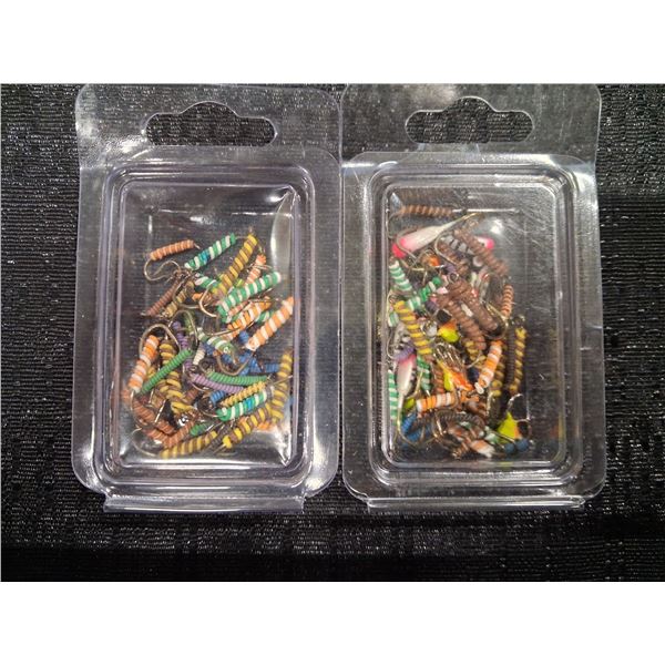 2 - 50 PACKS OF ASSORTED WIRE WORMS / ICE JIGS