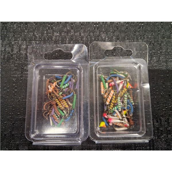 2 - 50 PACKS OF ASSORTED WIRE WORMS / ICE JIGS