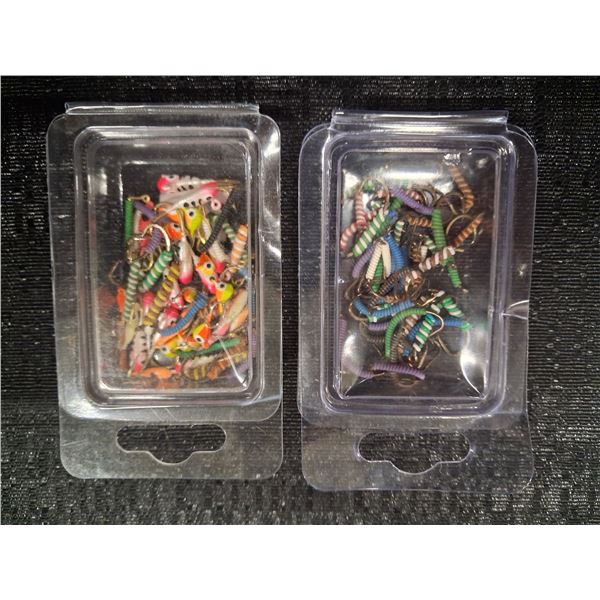 2 - 50 PACKS OF ASSORTED WIRE WORMS / ICE JIGS