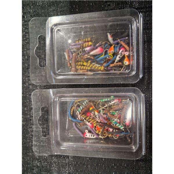 2 - 50 PACKS OF ASSORTED WIRE WORMS / ICE JIGS