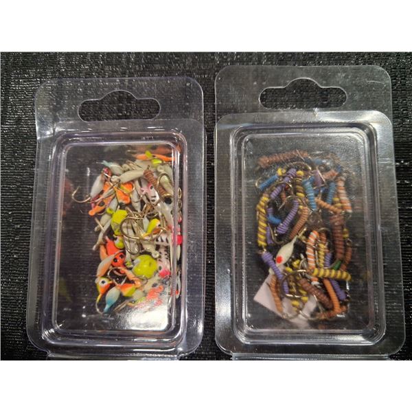 2 - 50 PACKS OF ASSORTED WIRE WORMS / ICE JIGS