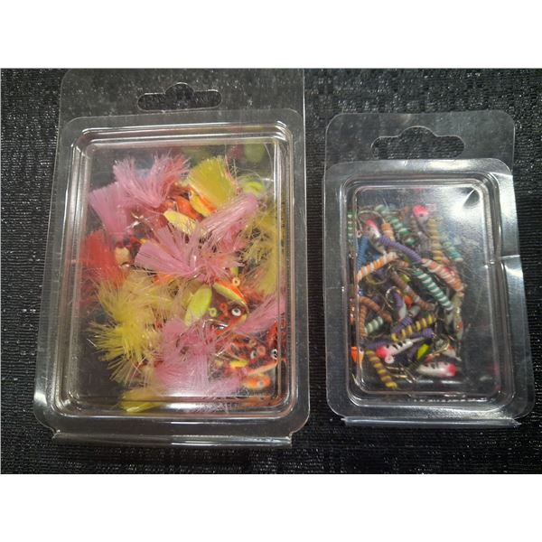 2 - 50 PACKS OF ASSORTED WIRE WORMS / ICE JIGS