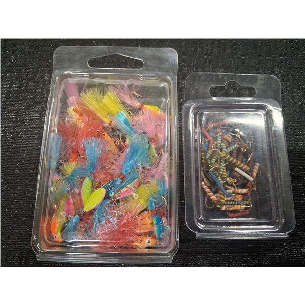 2 - 50 PACKS OF ASSORTED WIRE WORMS / ICE JIGS