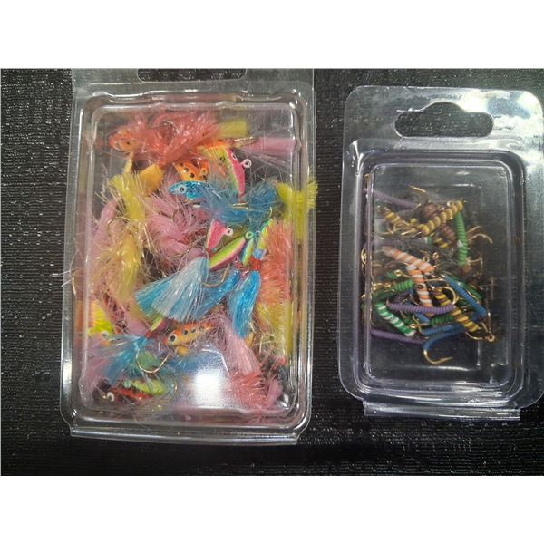 2 - 50 PACKS OF ASSORTED WIRE WORMS / ICE JIGS