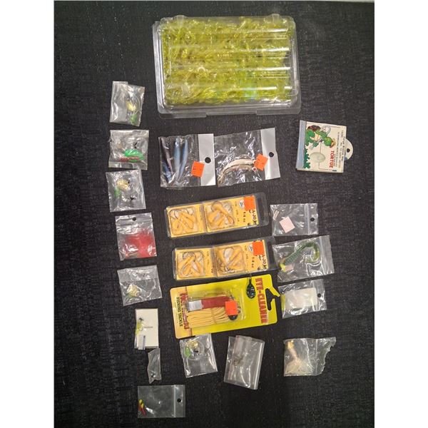 BULK LOT OF MISC. HOOKS AND SOFT TAILS