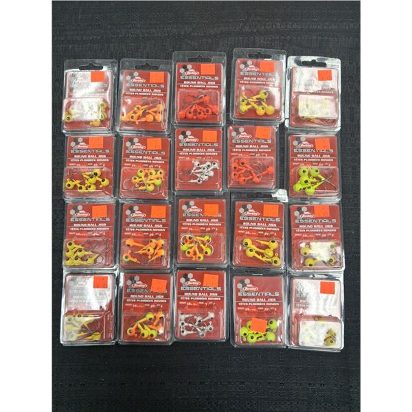 BERKLEY ROUND BALL JIGS - ASSORTED SIZES AND COLORS - 20 ITEMS