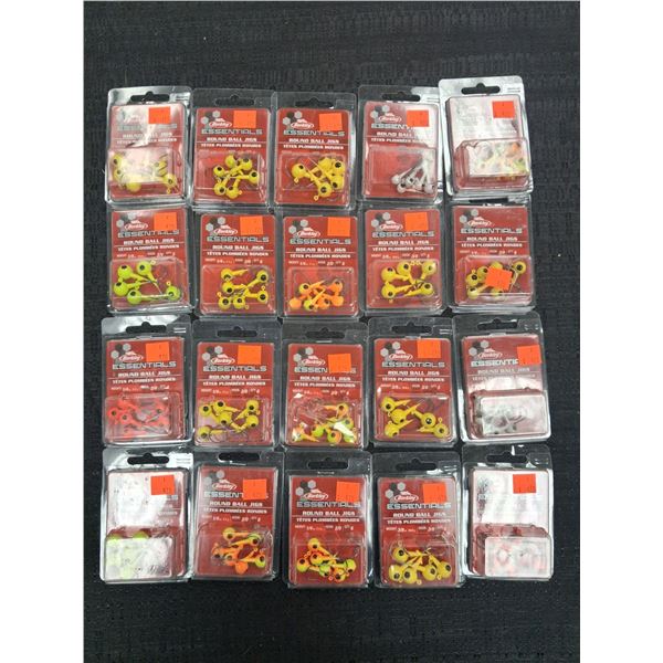 BERKLEY ROUND BALL JIGS - ASSORTED SIZES AND COLORS - 20 ITEMS