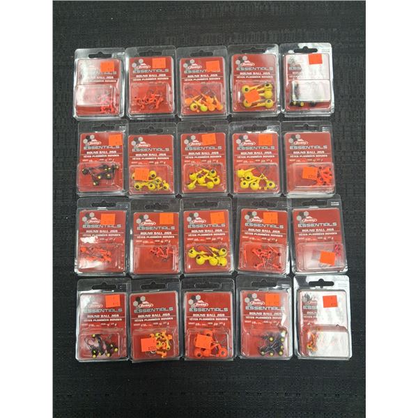 BERKLEY ROUND BALL JIGS - ASSORTED SIZES AND COLORS - 20 ITEMS