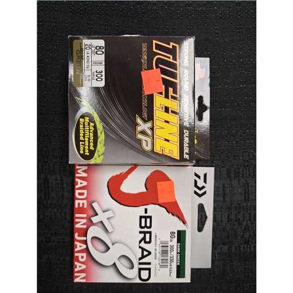 TUF-LINE XP FISHING LINE, 80LB GREEN & J-BRAID 80LB GREEN - 2PC