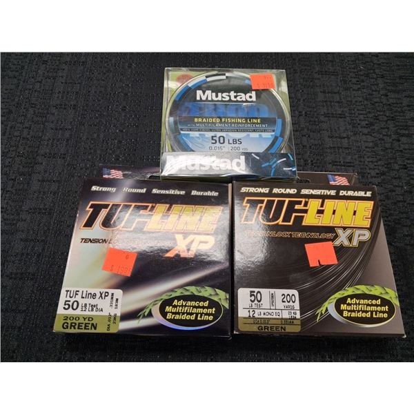 TUF-LINE & MUSTAD FISHING LINE 8LB, 164YD - 2PC