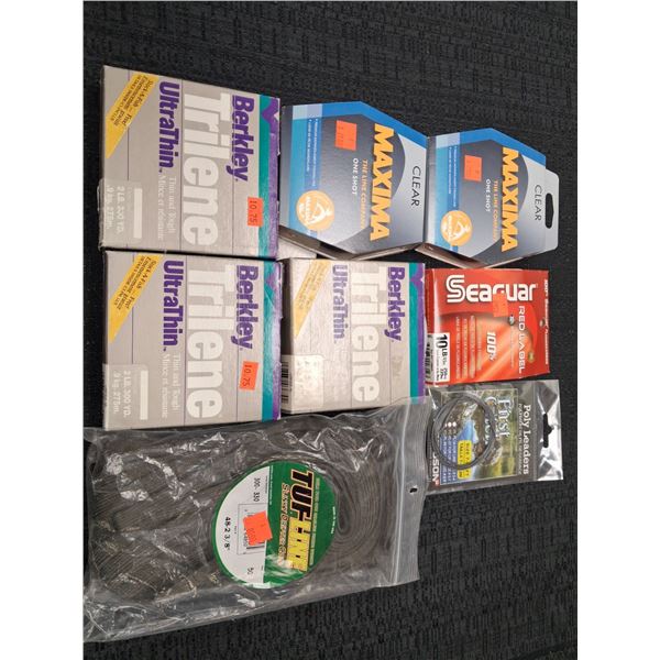 ASSORTED MIX OF FISHING LINE, DRIFTER CORD & LEADERS - 8PC