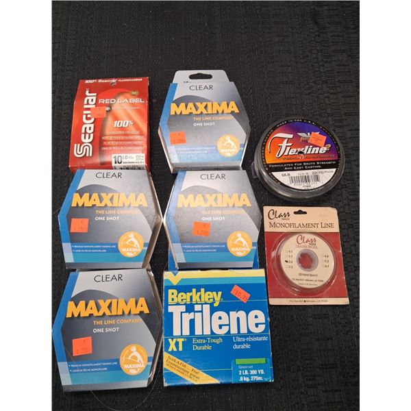 ASSORTED MIX OF VARIOUS FISHING LINE, VARIOUS SIZES - 8PC