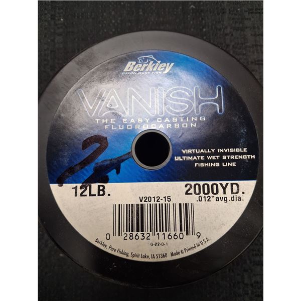 BERKLEY VANISH FLUORCARBON 12LB, 2000YDS, CLEAR - 1PC