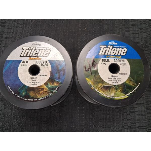 TRILENE XT FISHING LINE 8LB, 10LB, 3000 YDS, GREEN - 2PC