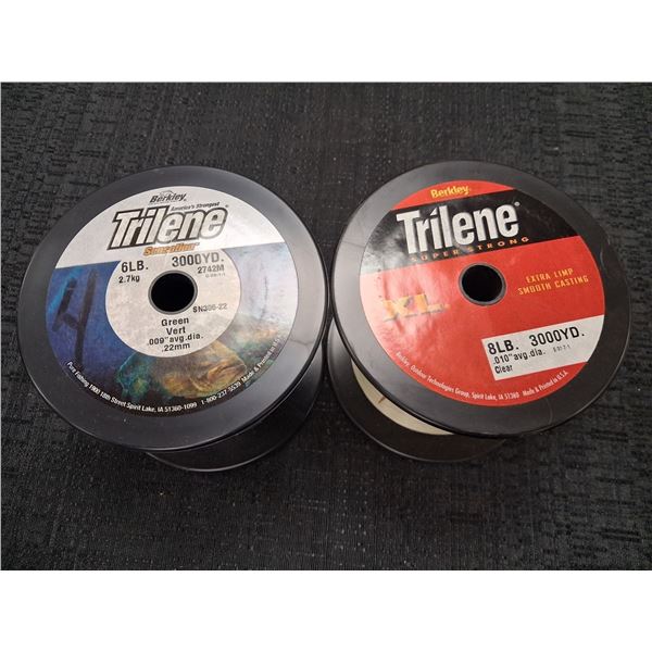 BERKLEY TRILENE SENSATION 6LB, 3000 YD, GREEN, XL 8LB, 3000YD, CLEAR, 2PC