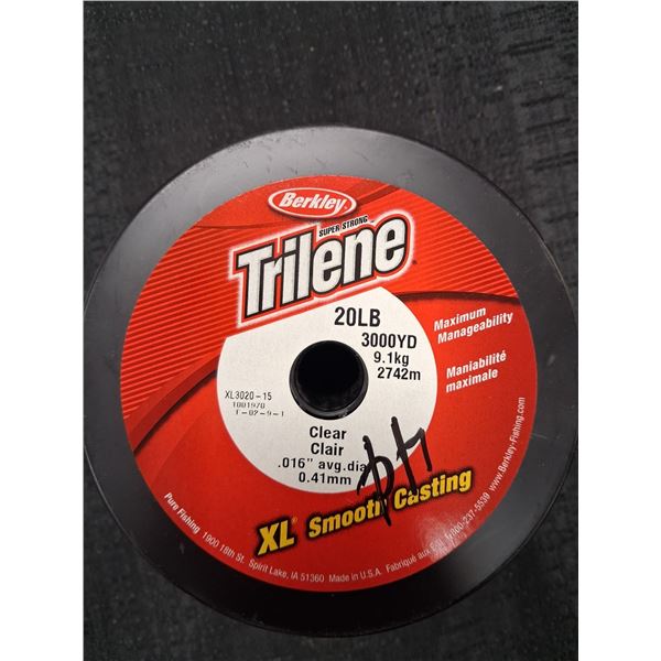BERKLEY TRILENE XL SMOOTH CAST 20LB, 3000YD, CLEAR, 1PC
