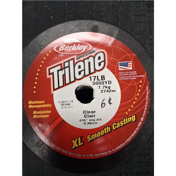 BERKLEY TRILENE XL SMOOTH CAST 17LB, 3000YD, CLEAR, 1PC