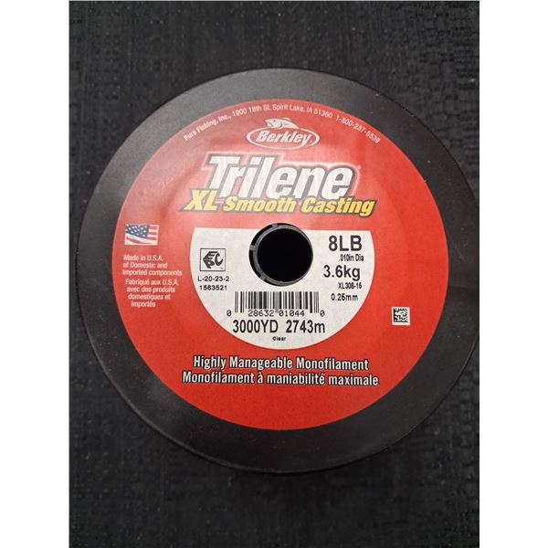 BERKLEY TRILENE XL SMOOTH CAST 8LB, 3000YD, CLEAR, 1PC