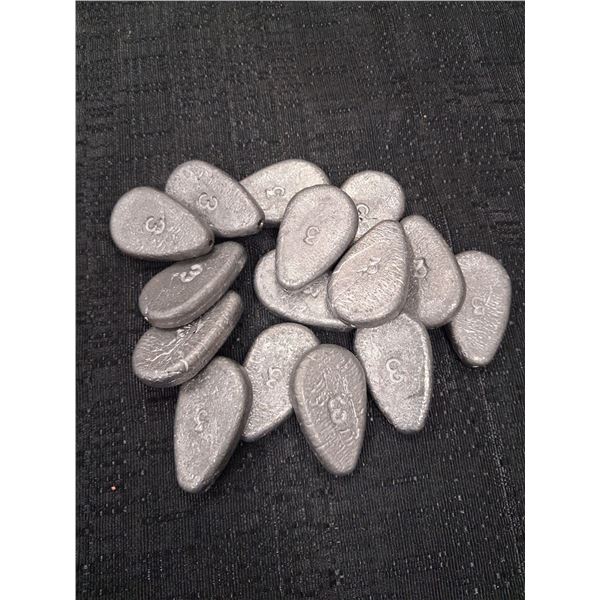 LOT OF FLAT RAINDROP SINKERS 3OZX15 PC