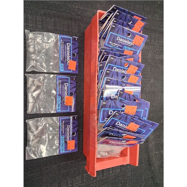 LOT OF WORM WEIGHTS, SPLITSHOT VARIOUS COMES W RED TRAY