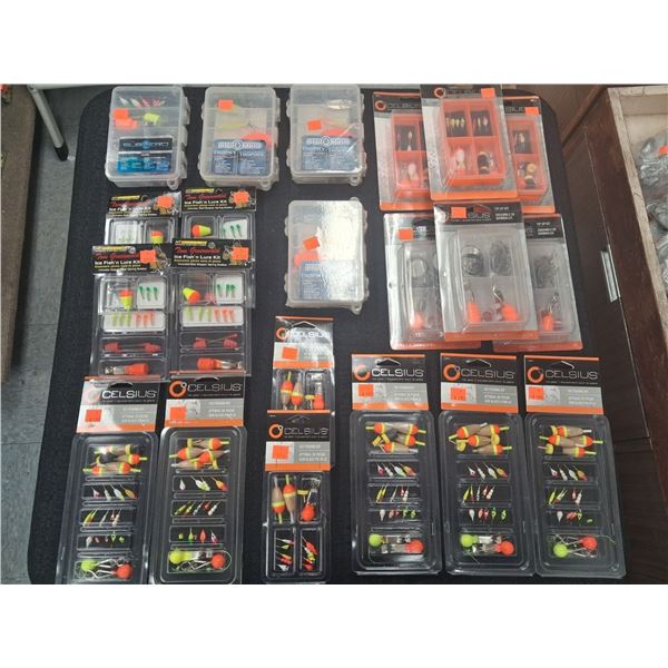 SUBZERO PANFISH KIT, CELSIUS ICE FISHING KITS, HT FISH N' LURE KITS, TIP-UP KITS - 21 BOXES