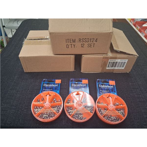 LARGE LOT OF DANIELSON REMOVABLE SPLIT SHOT DIAL PACKS - 39PC
