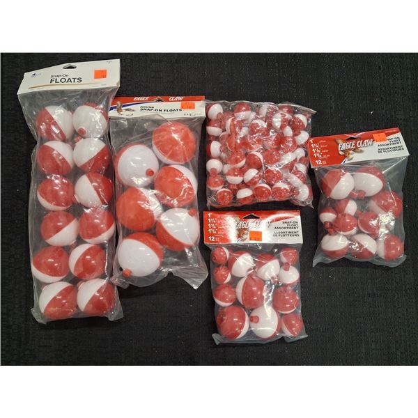 LARGE BAG OF ASSORTED SNAP ON FLOATS