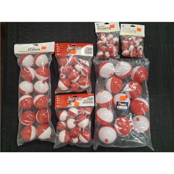 LARGE BAG OF ASSORTED SNAP ON FLOATS