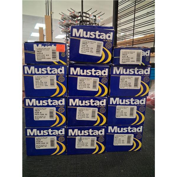 HUGE MIXED LOT OF MUSTAD HOOKS - SIZE 6,8,10