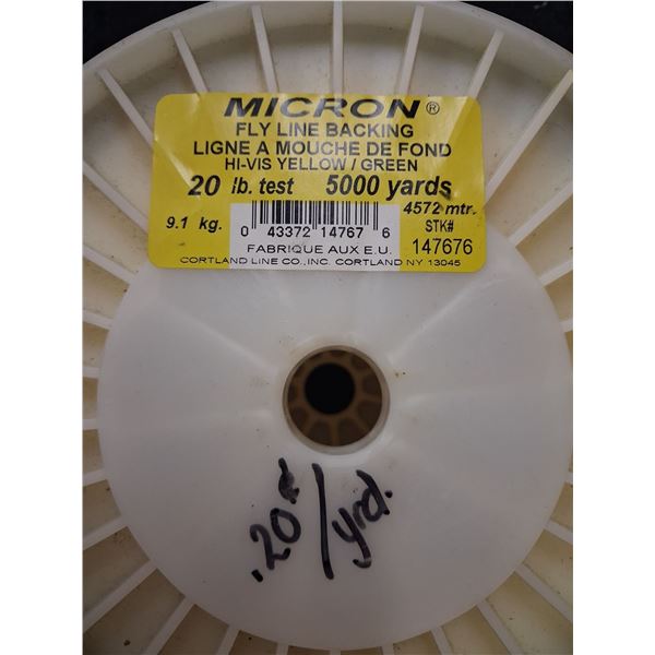 MICRON FLY LINE BACKING YELLOW 20LB, 5000 YDS