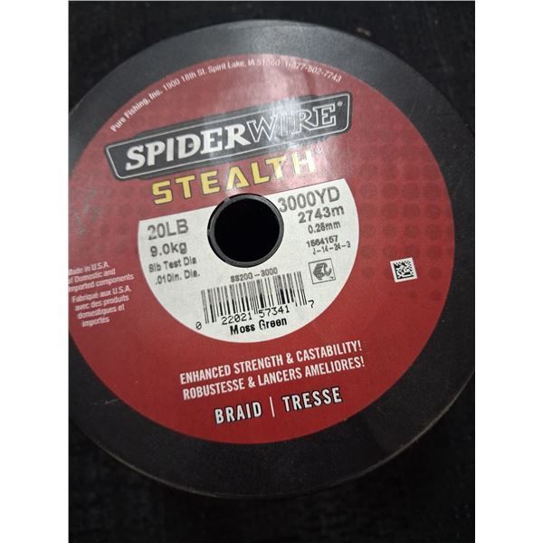 STEALTH BRAIDED SPIDERWIRE 20LB. MOSS GREEN APPROX 3000YDS