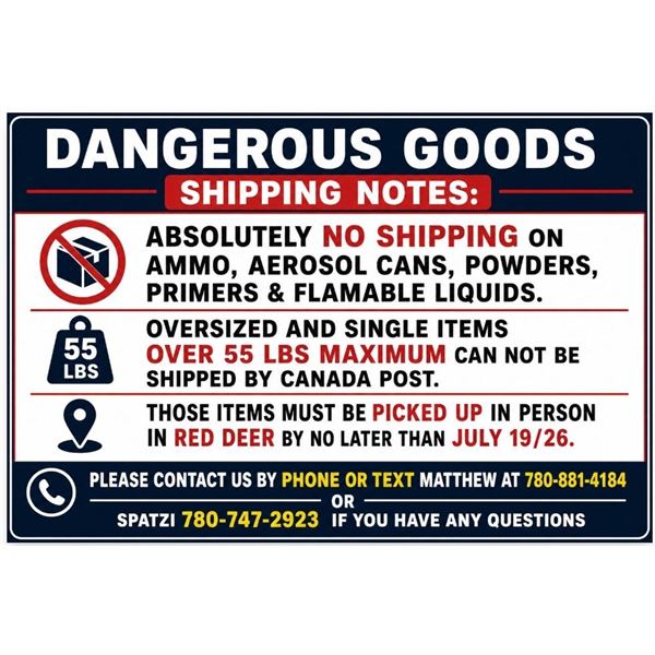 DANGEROUS GOODS SHIPPING NOTES