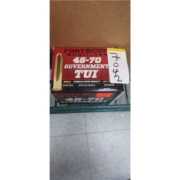 1 BOX FORT SCOTT 45-70 GOVT 300GR, 20RNDS - PAL REQ. NO SHIPPING