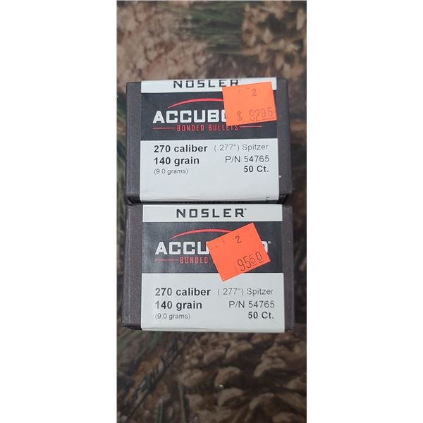 NOSLER .270CAL, 140GR. .277" SPITZER ACCUBOND 50 CNT
