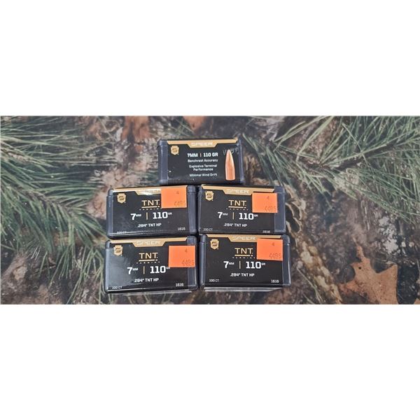 5 BOXES OF 7MM 110GR .284" TNT HP SPEER 100/BOX