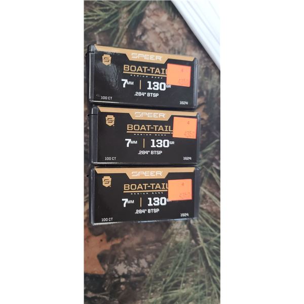 3 BOXES OF SPEER 7MM 130GR .284" BTSP 100/BOX