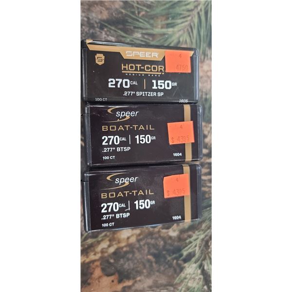 3 BOXES OF SPEER 7MM 150GR .284" BTSP 100/BOX