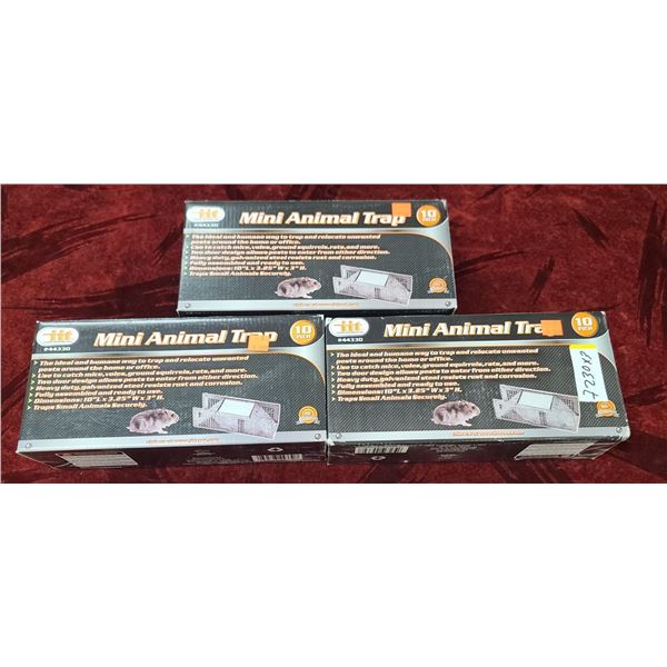 3 MINI ANIMAL TRAPS 10"