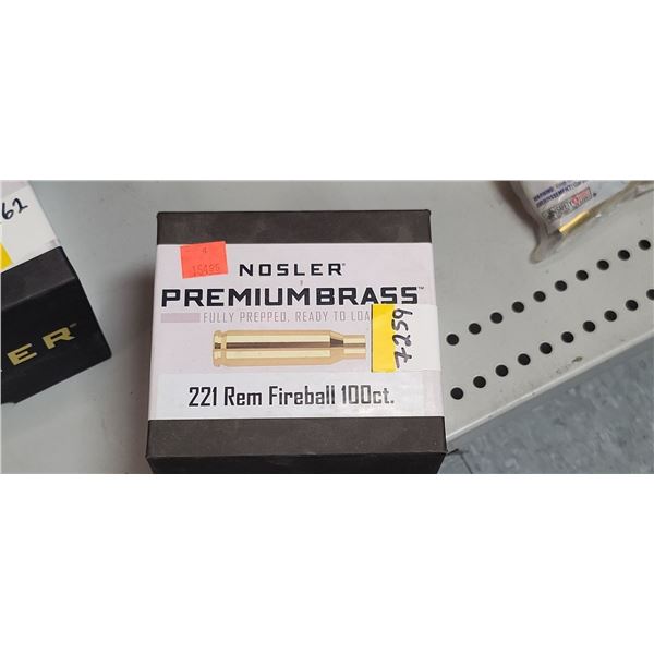 NOSLER 221 REM FIREBALL BRASS 100 PCS