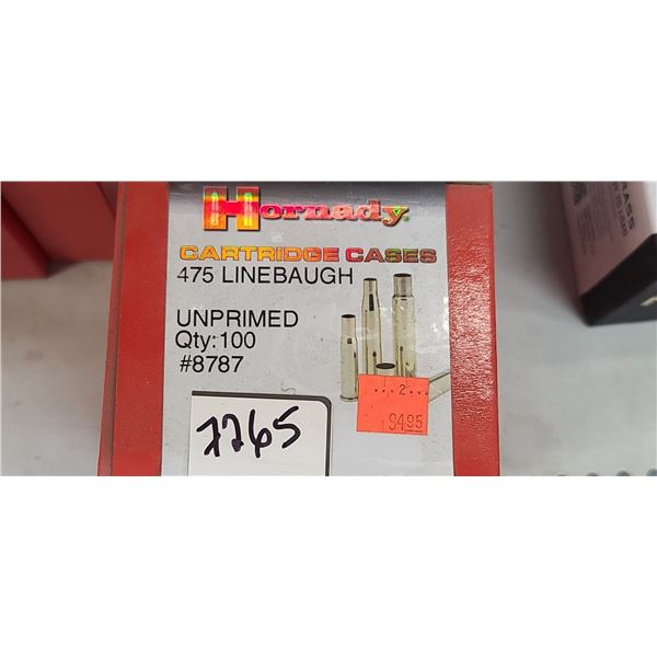 HORNADY 475 LINE BAUGH UNPRIMED BRASS CASES 100PCS