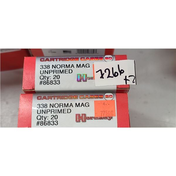 HORNADY 338 NORMA MAG UNPRIMED BRASS CASES 40PCS