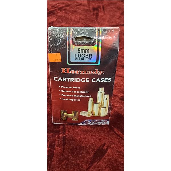 HORNADY 9MM LUGER CARTRIDGE CASE 200 PCS
