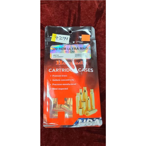 HORNADY 300 REM ULTRA MAG BRASS 20 PCS