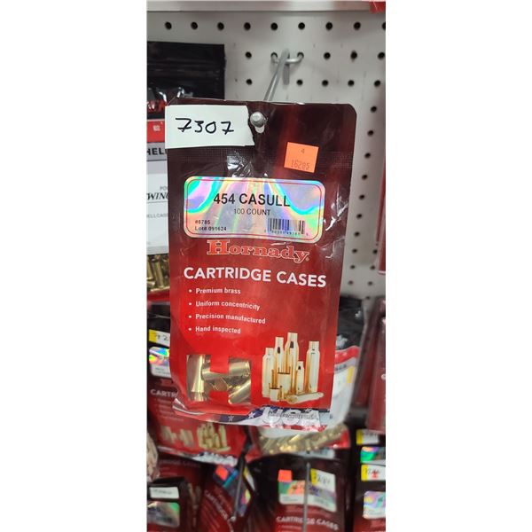 HORNADY 454 CASCULL BRASS 100 PCS